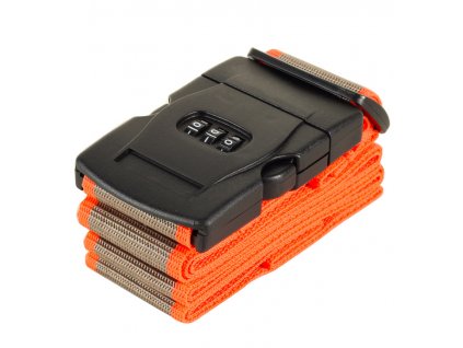 Bezpečnostní popruh na kufr s kódovým zámkem ROCK TA-0012 - šedá/oranžová