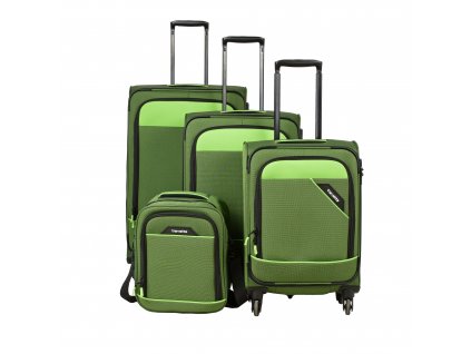 Travelite Derby 4w S,M,L Green – sada 3 kufrů + Board Bag + PowerBanka nebo pouzdro zdarma