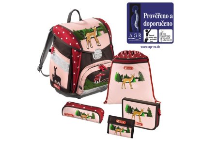 Školní aktovka - 5-dílný set, Step by Step Srneček, certifikát AGR + PowerBanka nebo pouzdro zdarma