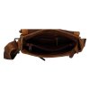 Green Wood Luxusní kožená crossbody taška Indiana, camel