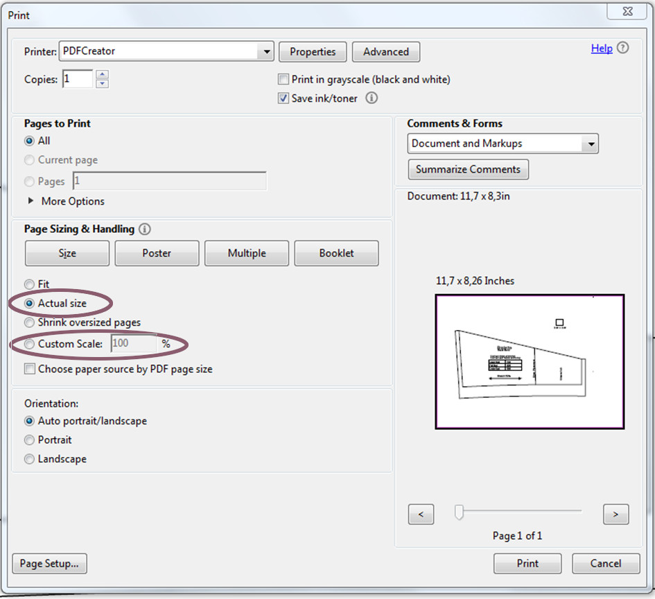 How to print PDF pattern