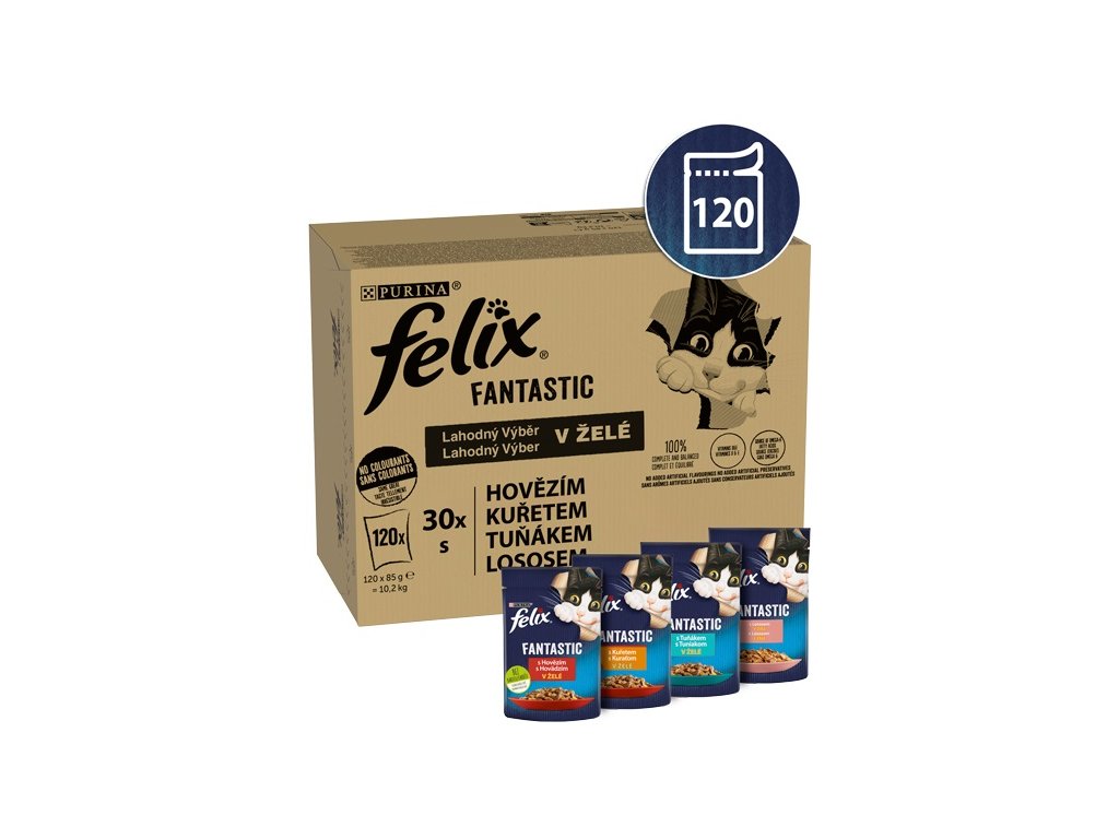82650 felix fantastic multipack masovy vyber v zele 120x85g z kategorie chovatelske potreby a krmiva pro kocky krmivo a pamlsky pro kocky kapsicky pro kocky