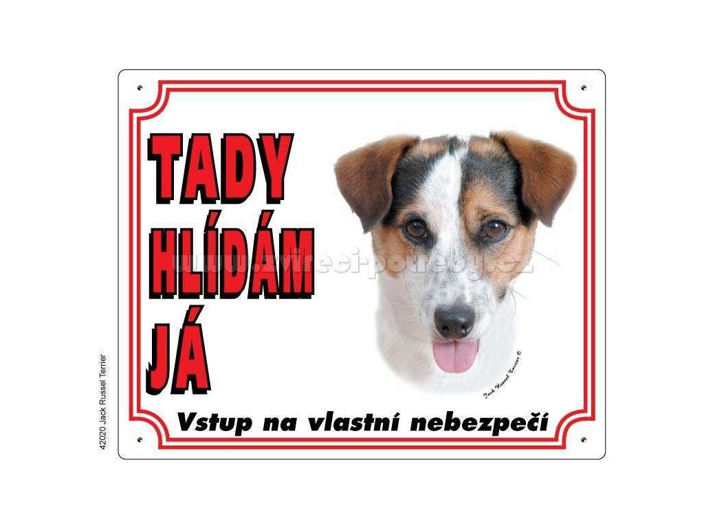 5337 1 vystrazna plastova tabulka na plot jack russel terier hladkosrsty z kategorie chovatelske potreby a krmiva pro psy tabulky samolepky psi tabulky na plot