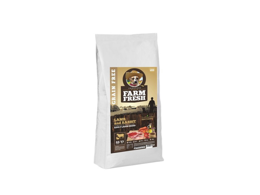 83043 1 farm fresh lamb and rabbit adult large breed grain free 2 kg z kategorie chovatelske potreby a krmiva pro psy krmiva pro psy granule pro psy