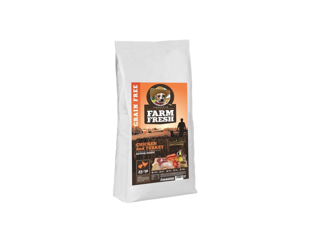 83037 1 farm fresh chicken and turkey active puppy gf 2 kg z kategorie chovatelske potreby a krmiva pro psy krmiva pro psy granule pro psy