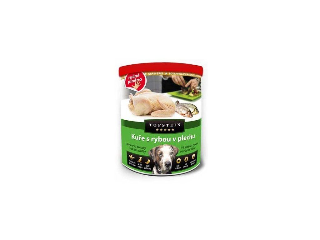 83265 1 topstein kure s rybou v plechu 800g z kategorie chovatelske potreby a krmiva pro psy krmiva pro psy konzervy pro psy