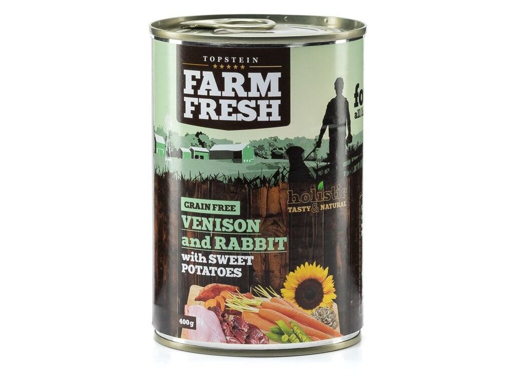 83184 2 farm fresh zverina a kralik se sladkymi bramborami 800g z kategorie chovatelske potreby a krmiva pro psy krmiva pro psy konzervy pro psy
