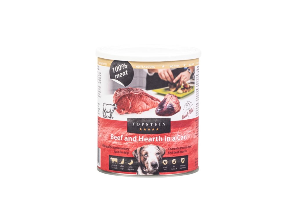 83256 1 topstein hovezi a srdce v plechu 800g z kategorie chovatelske potreby a krmiva pro psy krmiva pro psy konzervy pro psy