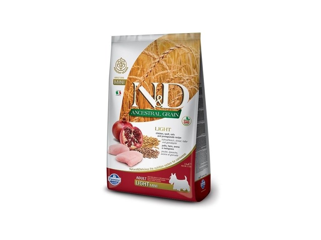 17241 n d ancestral grain dog light mini chicken pomegranate 2 5kg z kategorie chovatelske potreby a krmiva pro psy krmiva pro psy granule pro psy
