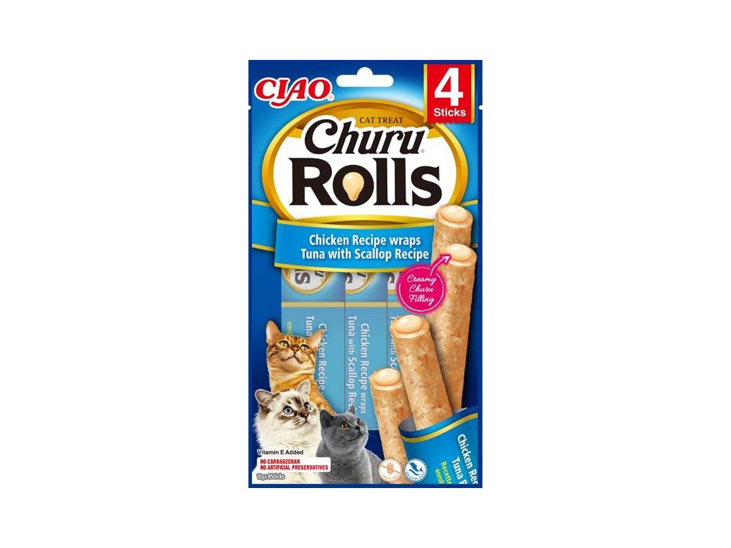 75879 1 inaba churu rolls cat snack kure tunak a hrebenatka 4x10 g z kategorie chovatelske potreby a krmiva pro kocky krmivo a pamlsky pro kocky pamlsky pro kocky