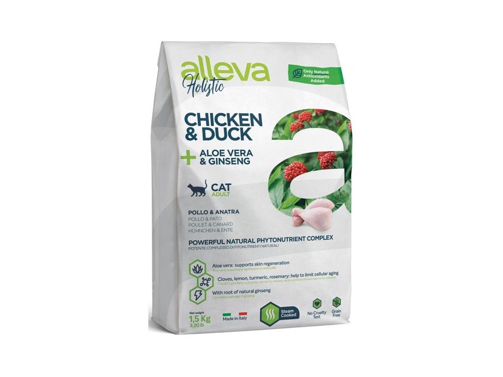 56751 1 alleva holistic cat dry adult chicken duck 1 5kg z kategorie chovatelske potreby a krmiva pro kocky krmivo a pamlsky pro kocky granule pro kocky