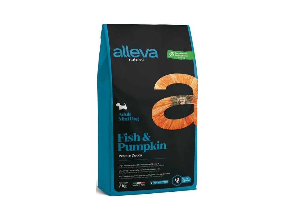56805 1 alleva natural dog dry adult fish pumpkin mini 2kg z kategorie chovatelske potreby a krmiva pro psy krmiva pro psy granule pro psy