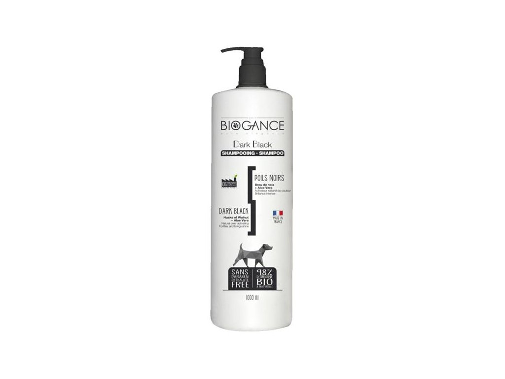 77514 2 biogance sampon dark black pro cernou tmavou srst 1l z kategorie chovatelske potreby a krmiva pro psy hygiena a kosmetika psa sampony a spreje pro psy