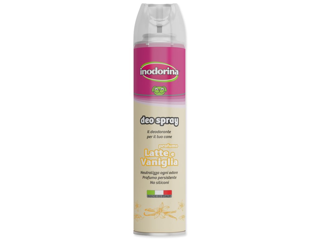 60188 1 inodorina deodorant mleko a vanilka 300 ml z kategorie chovatelske potreby a krmiva pro psy hygiena a kosmetika psa parfemy pro psy