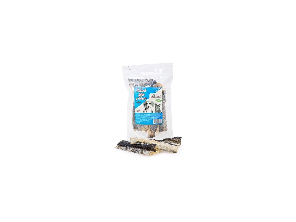 36051 natureca losos kuze susena 15cm pochoutka pro psy 50g z kategorie chovatelske potreby a krmiva pro psy pamlsky pro psy susene vnitrnosti kosti pro psy