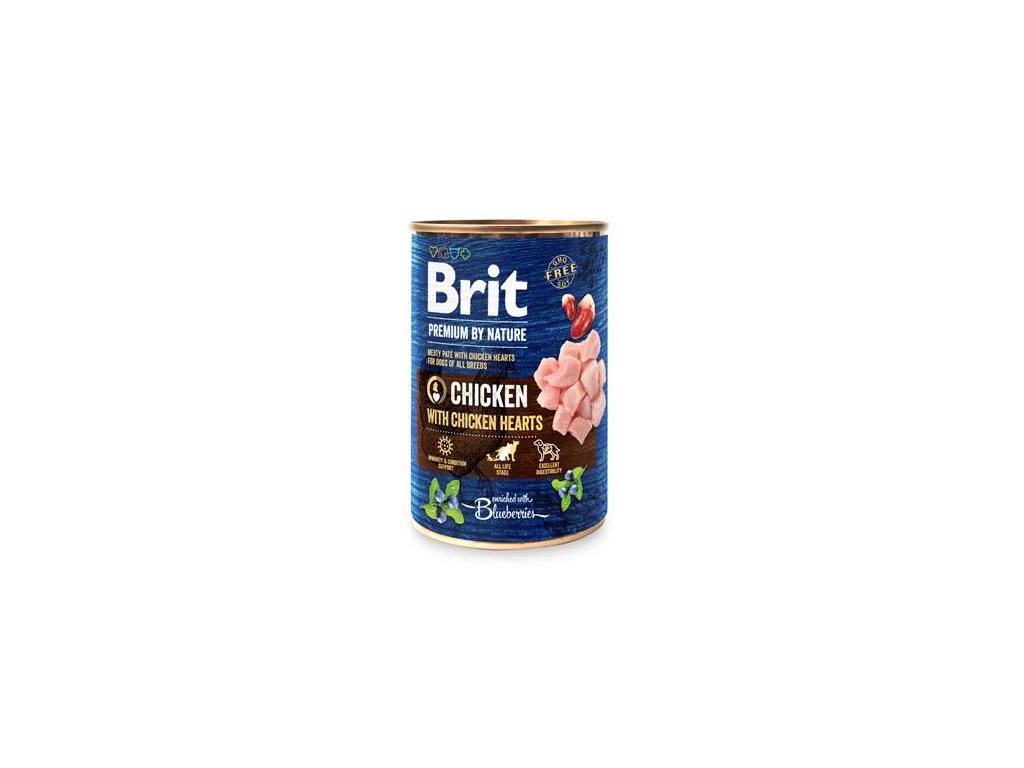 25650 brit premium dog by nature konzerva chicken hearts 400g z kategorie chovatelske potreby a krmiva pro psy krmiva pro psy konzervy pro psy