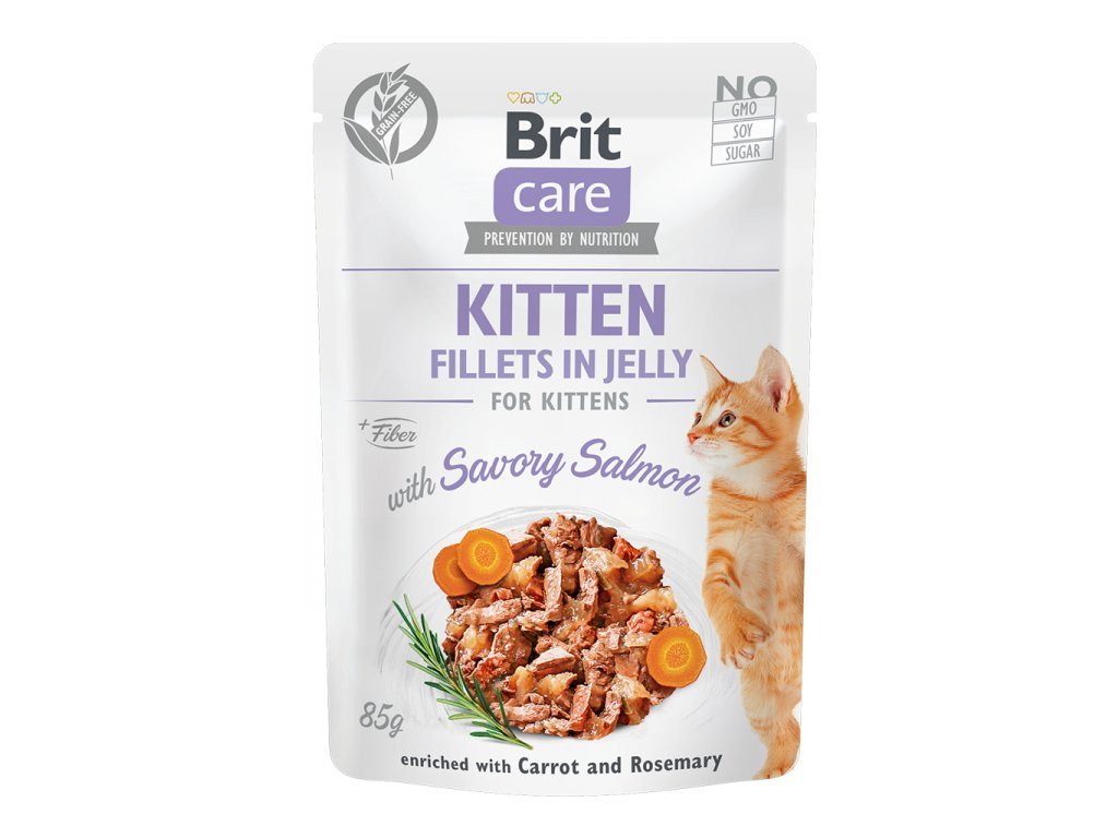 33132 brit care cat fillets in jelly kitten with salmon 85g z kategorie chovatelske potreby a krmiva pro kocky krmivo a pamlsky pro kocky kapsicky pro kocky