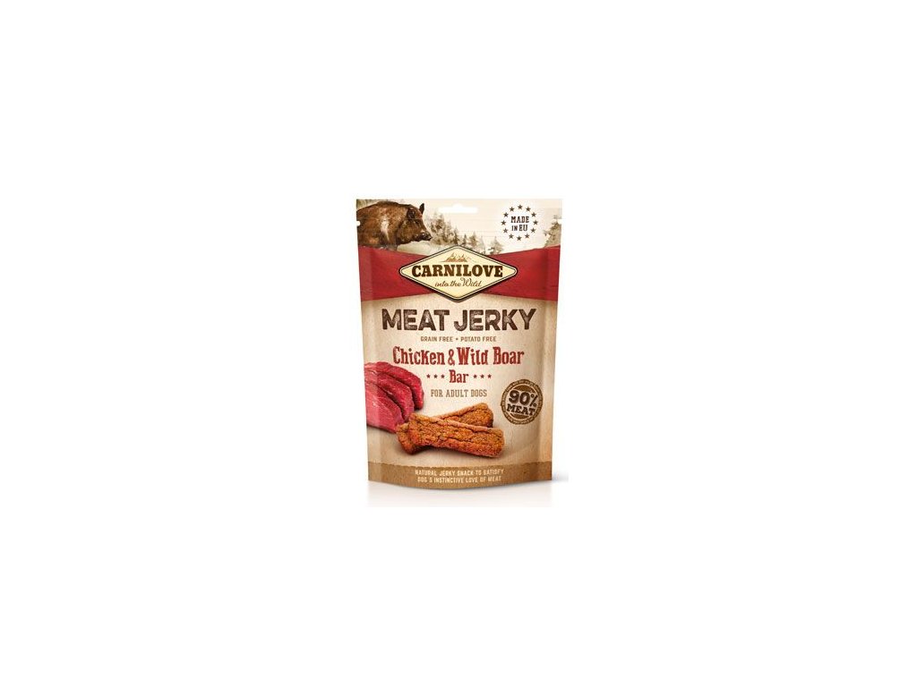 5064 carnilove dog jerky boar chicken bar 100g z kategorie chovatelske potreby a krmiva pro psy pamlsky pro psy susena masicka pro psy