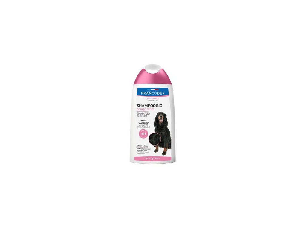 22599 francodex sampon na cernou srst psa 250ml z kategorie chovatelske potreby a krmiva pro psy hygiena a kosmetika psa sampony a spreje pro psy