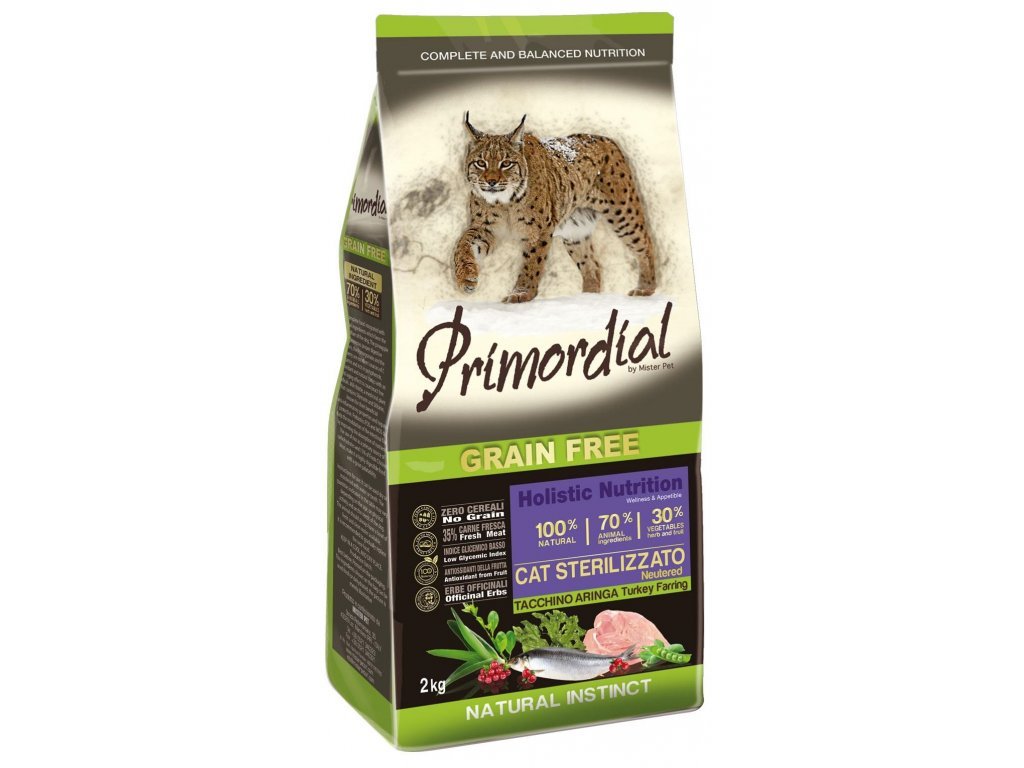 27012 primordial gf cat sterilizzato turkey herring 2 kg z kategorie chovatelske potreby a krmiva pro kocky krmivo a pamlsky pro kocky granule pro kocky