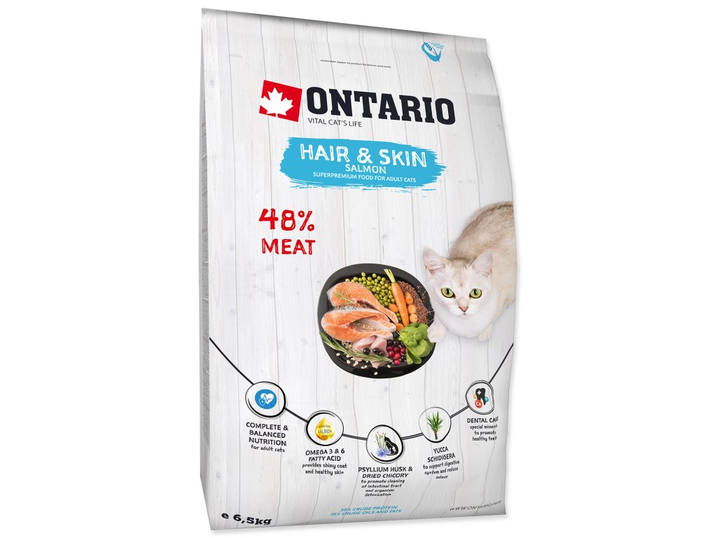 48609 1 48609 1 ontario cat hair skin 6 5 kg z kategorie chovatelske potreby a krmiva pro kocky krmivo a pamlsky pro kocky granule pro kocky