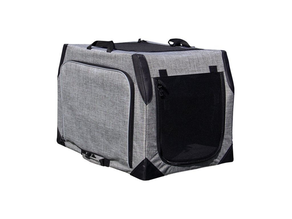 33462 2 nobby multifunkcni nylonovy box l kennelka extend do 25 kg seda z kategorie chovatelske potreby a krmiva pro psy cestovani se psem nylonove boxy pro psy