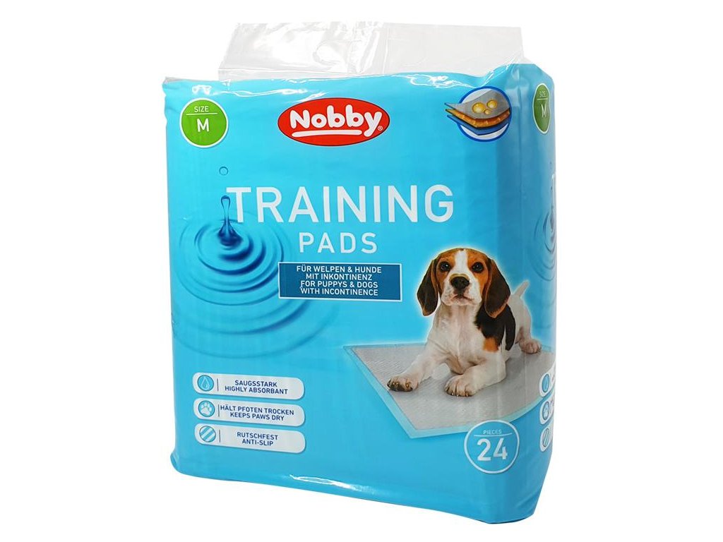 2448 1 nobby absorpcni podlozky m 62x48cm 24ks z kategorie chovatelske potreby a krmiva pro psy hygiena a kosmetika psa toalety a podlozky pro psy