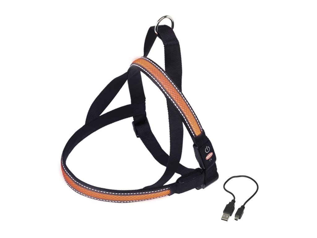 27519 1 nobby flash mesh svitici oranzovy postroj vel s 50 65cm z kategorie chovatelske potreby a krmiva pro psy obojky voditka a postroje pro psy postroje pro psy