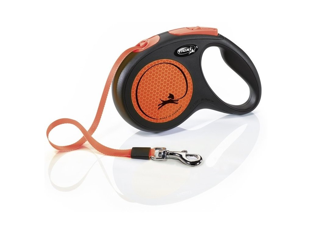 23277 1 flexi new neon paskove voditko m oranzova 5m do 25kg z kategorie chovatelske potreby a krmiva pro psy obojky voditka a postroje pro psy voditka pro psy samonavijeci voditka pro psy