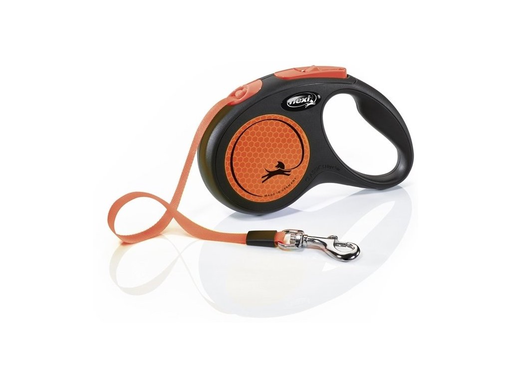 13425 1 flexi new neon paskove voditko s oranzove 5m do 15kg z kategorie chovatelske potreby a krmiva pro psy obojky voditka a postroje pro psy voditka pro psy samonavijeci voditka pro psy