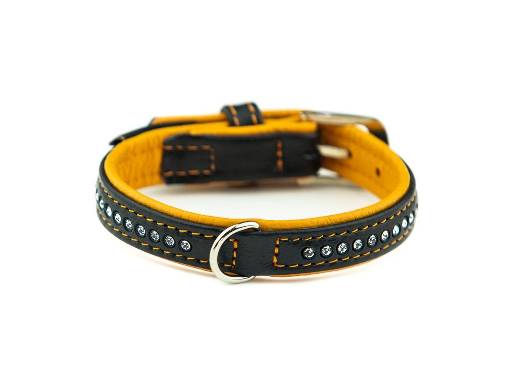 5442 2 nobby pacific deluxe obojek se swarovski krystaly xs s 32cm oranzova z kategorie chovatelske potreby a krmiva pro psy obojky voditka a postroje pro psy obojky pro psy