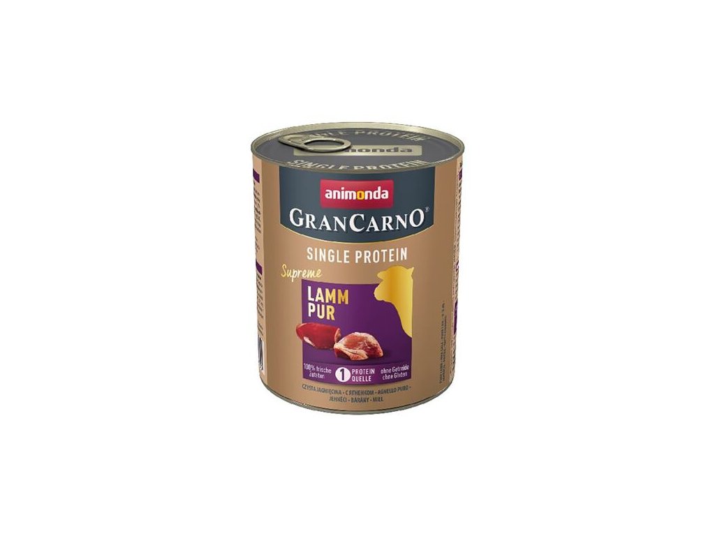 36453 animonda grancarno single protein konzerva jehneci 800g z kategorie chovatelske potreby a krmiva pro psy krmiva pro psy konzervy pro psy