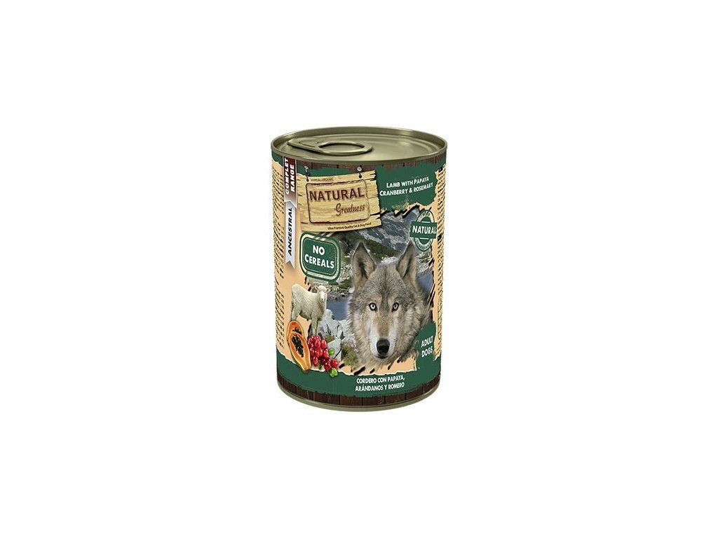 79317 1 natural greatness jehneci papaya brusinky konzerva pro psy 400 g z kategorie chovatelske potreby a krmiva pro psy krmiva pro psy konzervy pro psy