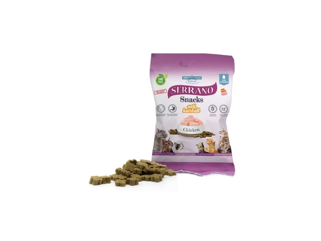 78858 1 serrano snack cat antihairball chicken 50 g z kategorie chovatelske potreby a krmiva pro kocky krmivo a pamlsky pro kocky pamlsky pro kocky