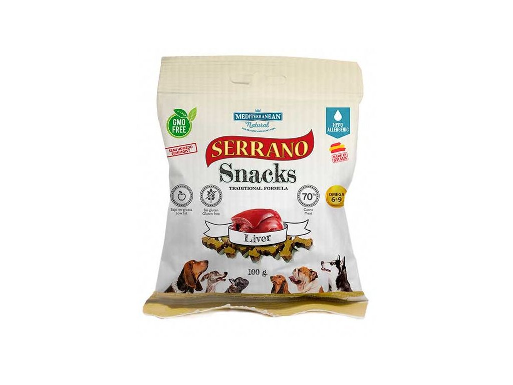 78885 1 serrano snack dog liver 100 g z kategorie chovatelske potreby a krmiva pro psy pamlsky pro psy polomekke pamlsky pro psy