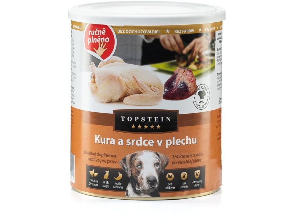 83280 1 topstein kure a srdce v plechu 800 g z kategorie chovatelske potreby a krmiva pro psy krmiva pro psy konzervy pro psy