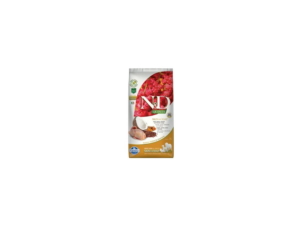 28545 n d gf quinoa dog skin coat quail coconut 7kg z kategorie chovatelske potreby a krmiva pro psy krmiva pro psy granule pro psy