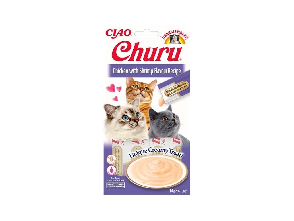 75861 1 inaba churu cat snack kure s krevetovou prichuti 4x14g z kategorie chovatelske potreby a krmiva pro kocky krmivo a pamlsky pro kocky kapsicky pro kocky