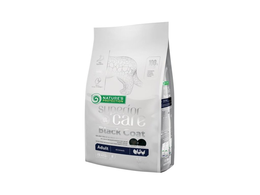 56331 1 nature s protection superior care dog dry black coat adult poultry 1 5 kg z kategorie chovatelske potreby a krmiva pro psy krmiva pro psy granule pro psy