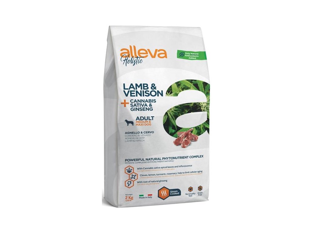 56715 1 alleva holistic dog dry adult lamb venison medium maxi 2kg z kategorie chovatelske potreby a krmiva pro psy krmiva pro psy granule pro psy