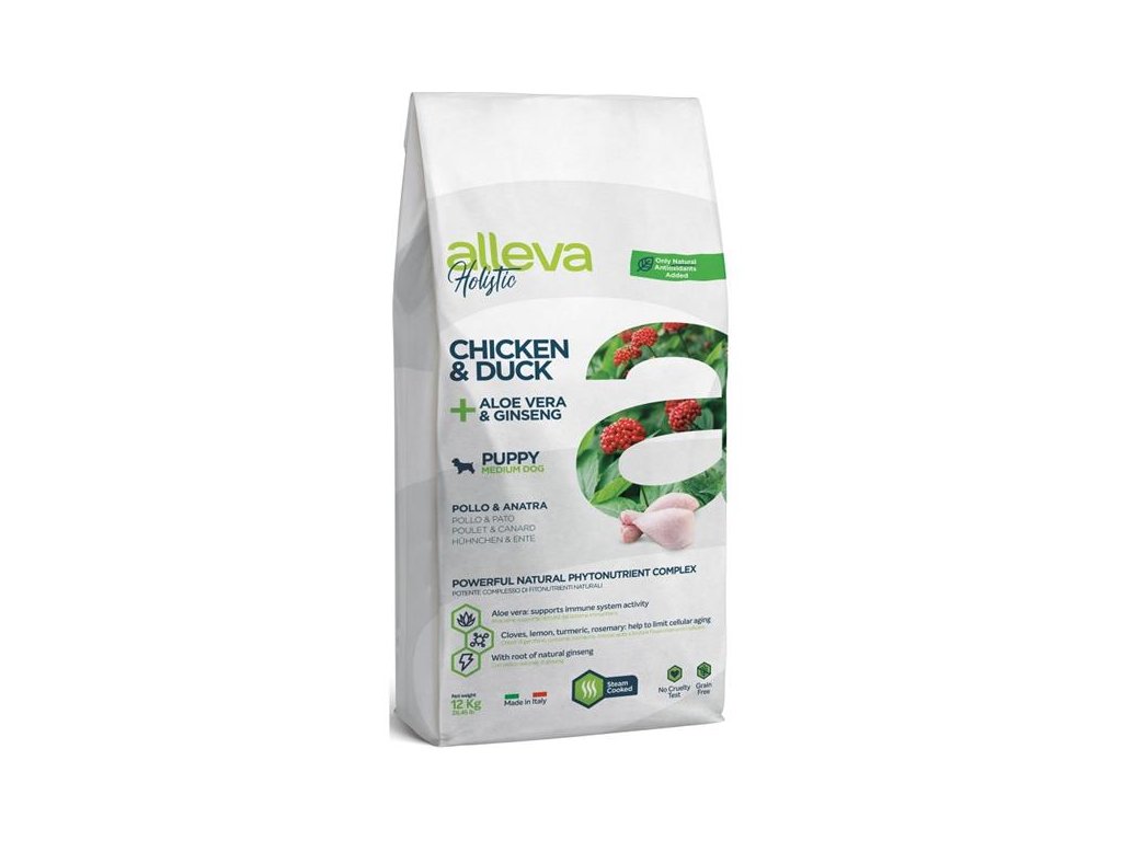 56727 1 alleva holistic dog dry puppy junior chicken medium 12kg z kategorie chovatelske potreby a krmiva pro psy krmiva pro psy granule pro psy