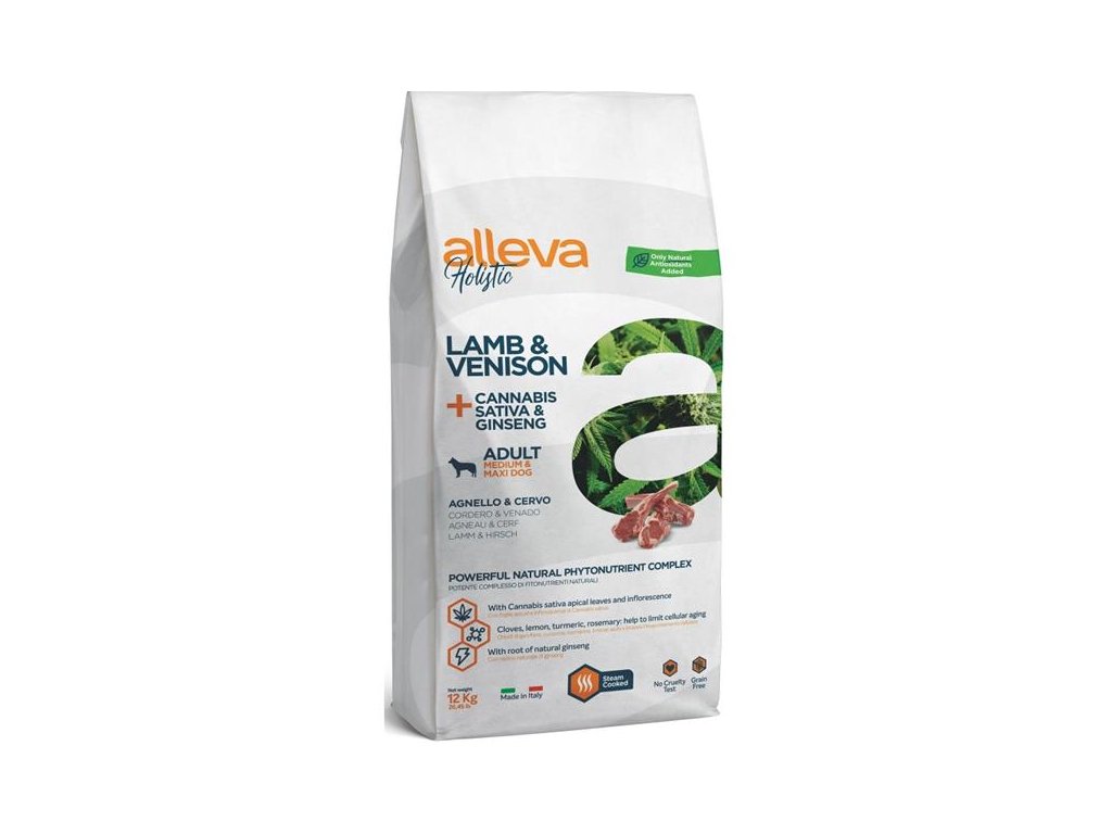 56742 1 alleva holistic dog dry adult lamb venison medium maxi 12kg z kategorie chovatelske potreby a krmiva pro psy krmiva pro psy granule pro psy