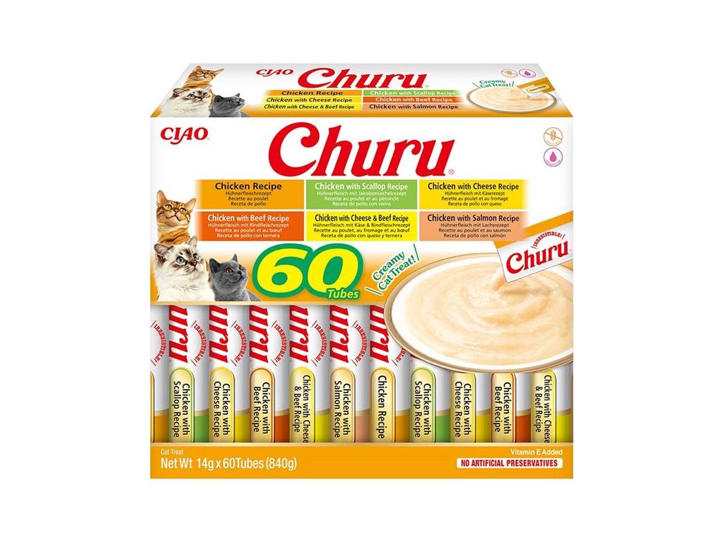 75999 2 inaba churu cat snack kure mix multipack 60x14g z kategorie chovatelske potreby a krmiva pro kocky krmivo a pamlsky pro kocky pamlsky pro kocky