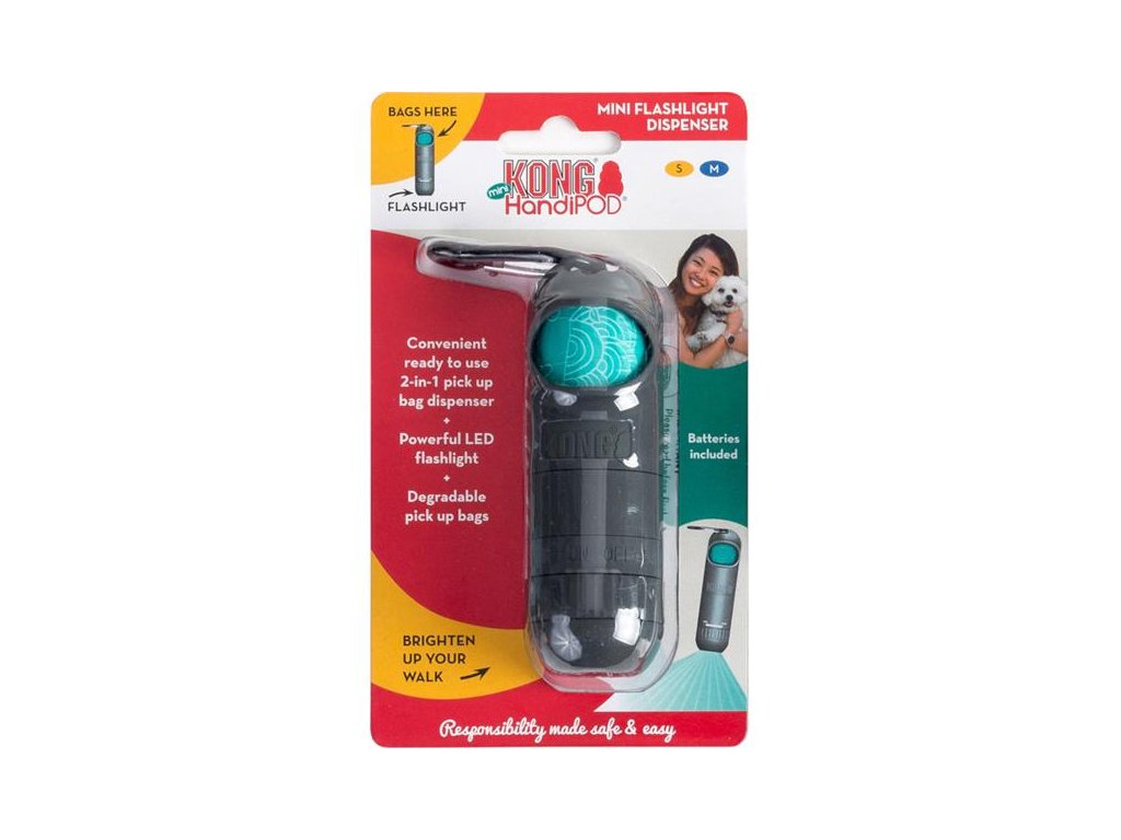 76986 5 handipod mini zasobnik na sacky baterka kong z kategorie chovatelske potreby a krmiva pro psy hygiena a kosmetika psa zasobniky a sacky na psi exkrementy