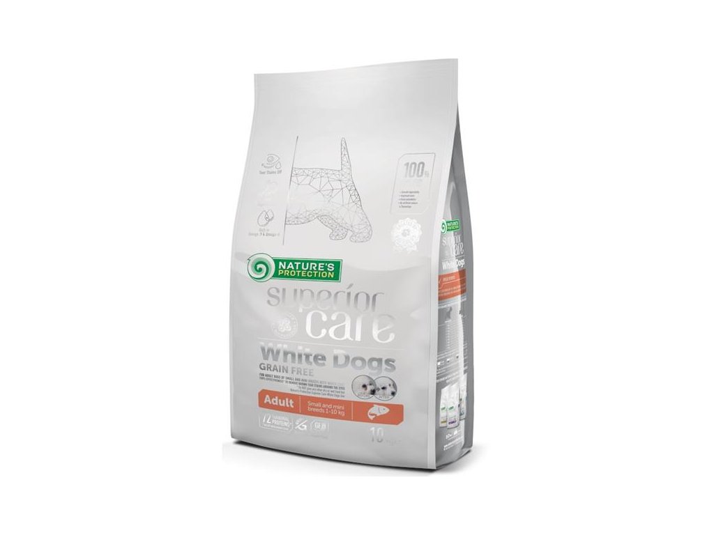 81273 1 nature s protection superior care dog dry white dogs small breeds grain free salmon 10 kg z kategorie chovatelske potreby a krmiva pro psy krmiva pro psy granule pro psy