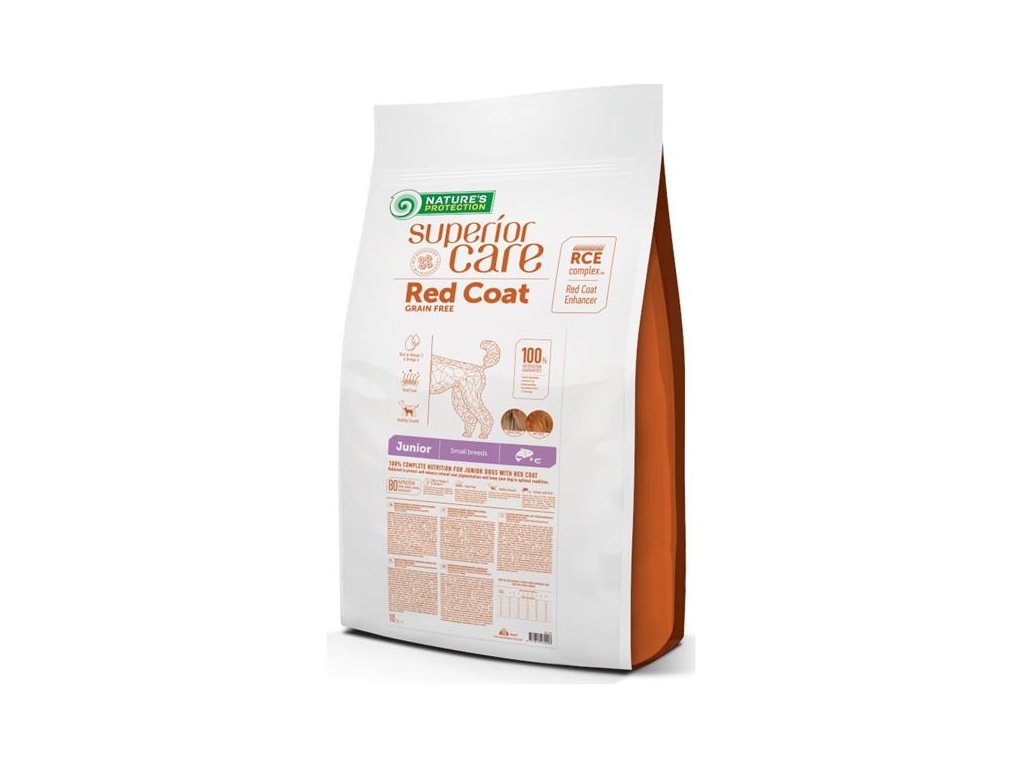 78018 1 nature s protection superior care dog dry red coat junior mini breed grain free salmon 10 kg z kategorie chovatelske potreby a krmiva pro psy krmiva pro psy granule pro psy