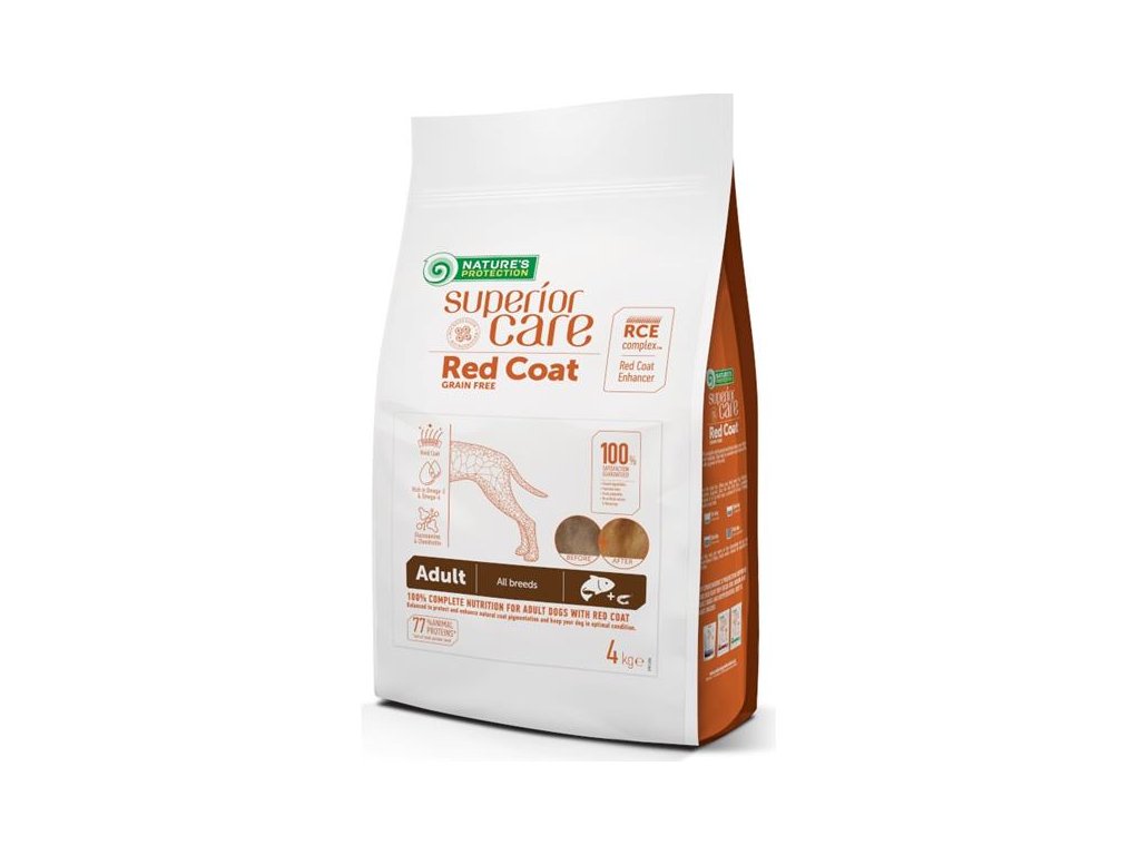 77991 1 nature s protection superior care dog dry red coat adult grain free salmon 4 kg z kategorie chovatelske potreby a krmiva pro psy krmiva pro psy granule pro psy