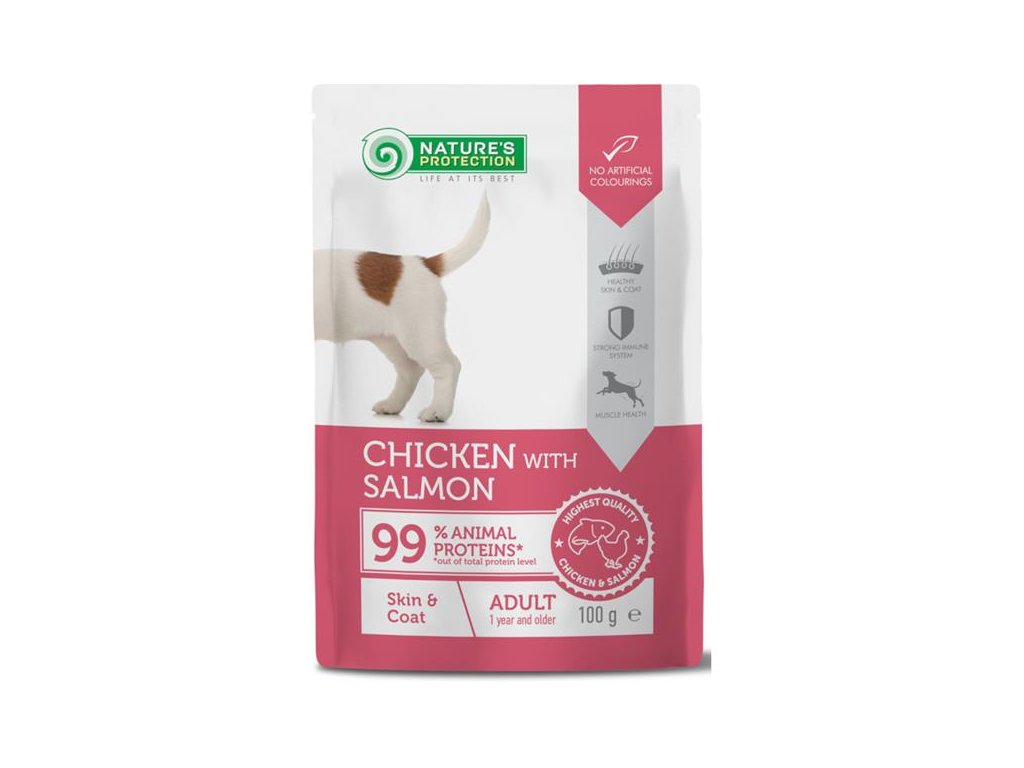 83949 1 nature s protection dog kaps skin coat chicken and salmon 100g z kategorie chovatelske potreby a krmiva pro psy