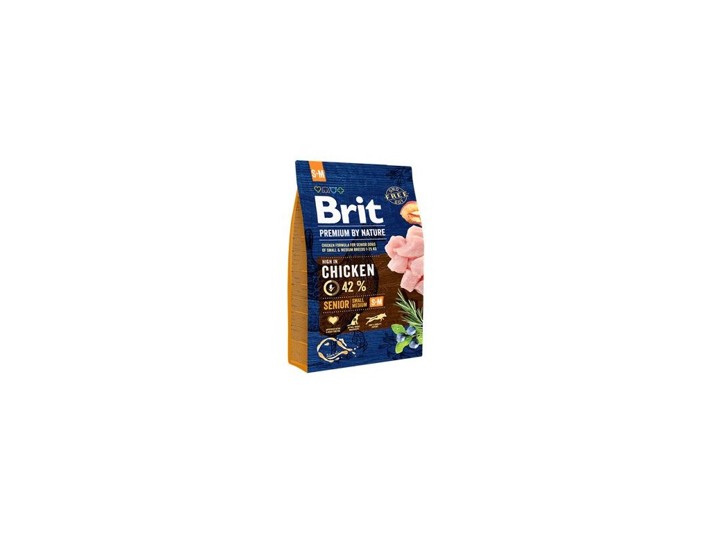 12123 brit premium dog by nature senior s m 3kg z kategorie chovatelske potreby a krmiva pro psy krmiva pro psy granule pro psy