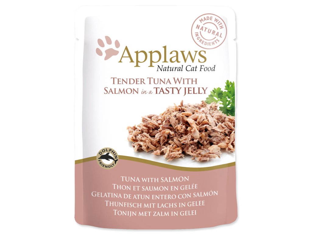52617 1 kapsicka applaws cat pouch tuna wholemeat with salmon in jelly 70 g z kategorie chovatelske potreby a krmiva pro kocky krmivo a pamlsky pro kocky kapsicky pro kocky